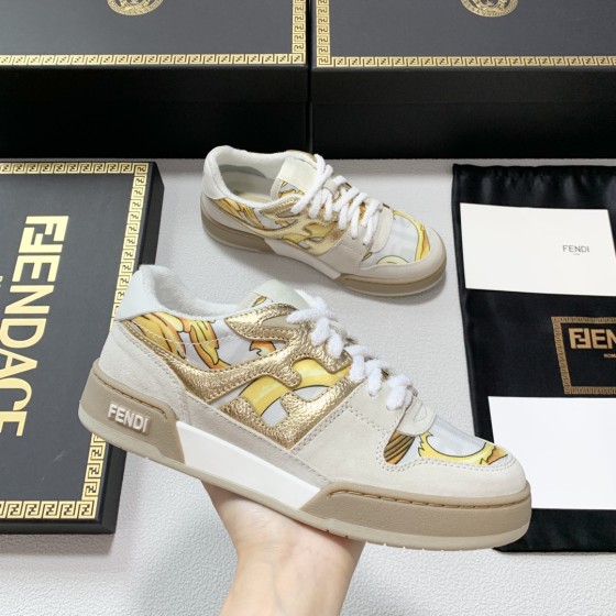 Fendi Versace collaborates on the new match capsule sneakers, casual sneakers for couples