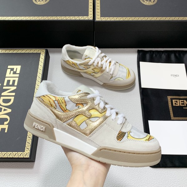 Fendi Versace collaborates on the new match capsule sneakers, casual sneakers for couples