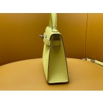 Mini Kelly II Lemon Yellow Epsom Leather Silver Buckle