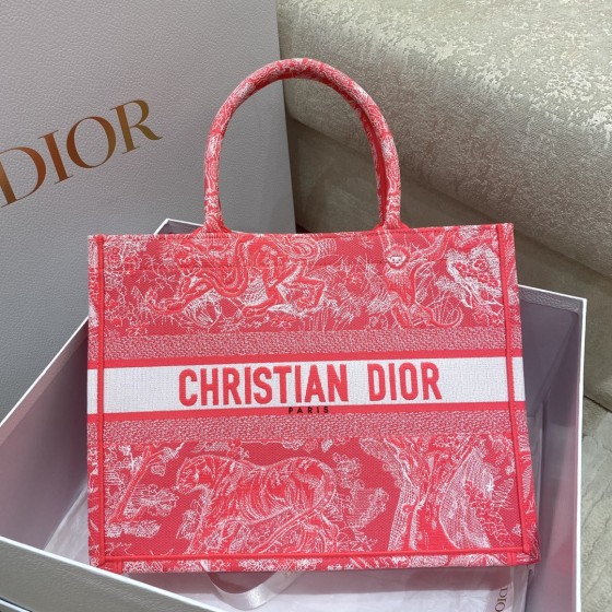 DIOR TOTE Tiger Embroidery Fluorescent Collection
