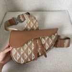Dior- Saddle Bag Brown Canvas