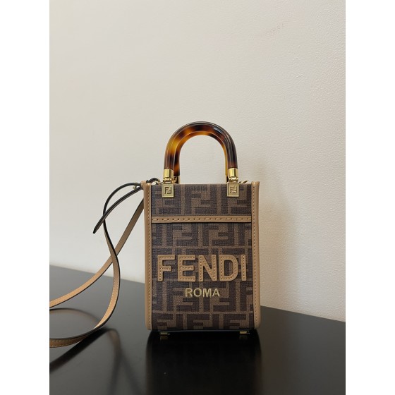 FENDI Sunshine mini tortoiseshell portable crossbody cute