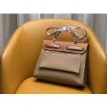 herbag31 elephant grey + caramel color silver buckle