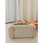 BK25 milkshake white togo leather gold buckle