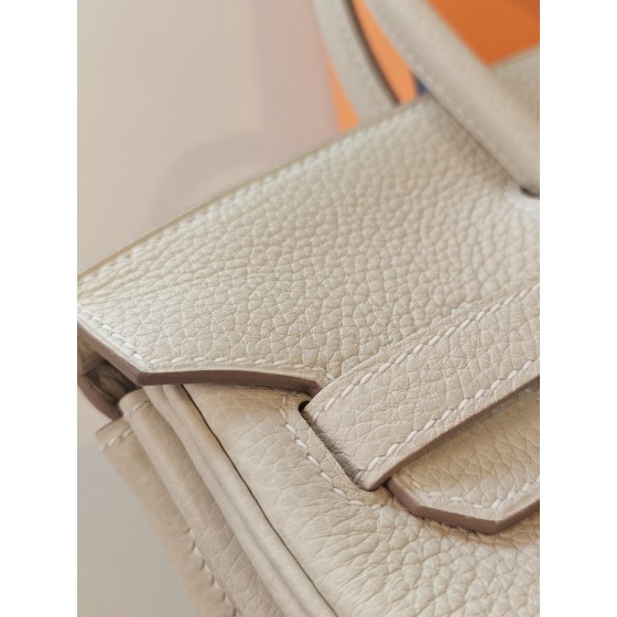 BK25 milkshake white togo leather gold buckle