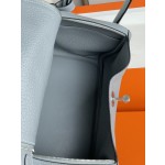 lindy26 linen blue clemence leather silver buckle