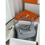 lindy26 linen blue clemence leather silver buckle