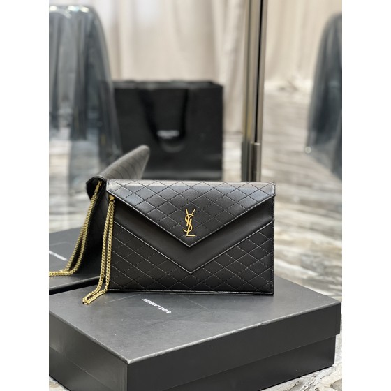 SAINT LAURENT Gaby Quilted Envelope Style Handbag Model Number: 685596