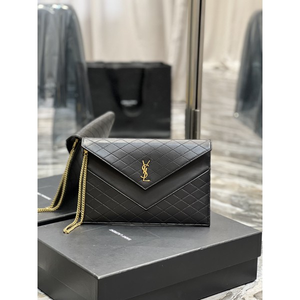 SAINT LAURENT Gaby Quilted Envelope Style Handbag Model Number: 685596
