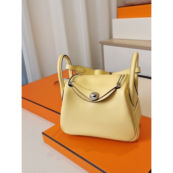 Mini Lindy chick yellow French Clemence leather all hand sewn