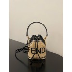 FENDI straw small bucket