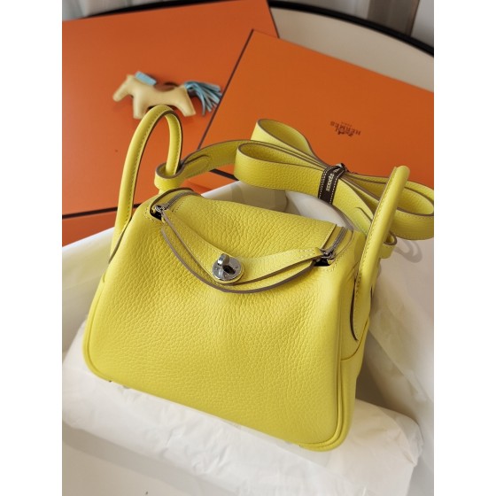 Mini Lindy lemon yellow counter Clemons leather