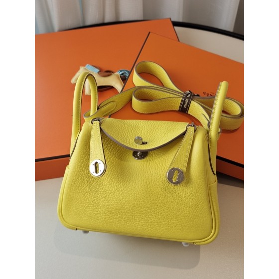 Mini Lindy lemon yellow counter Clemons leather