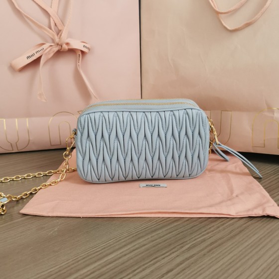MIU MIU 5BP045 New Double Zip Camera Bag Handbag