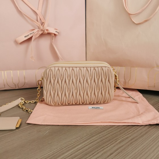 MIU MIU 5BP045 New Double Zip Camera Bag Handbag