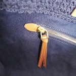 MIU MIU BG228: Imported Lafite Grass Woven Cotton Thread Woven Tote Bag