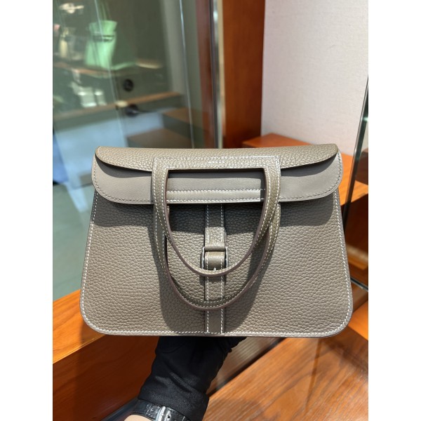 Halzan 25cm clemence leather 18 Etoupe grey elephant