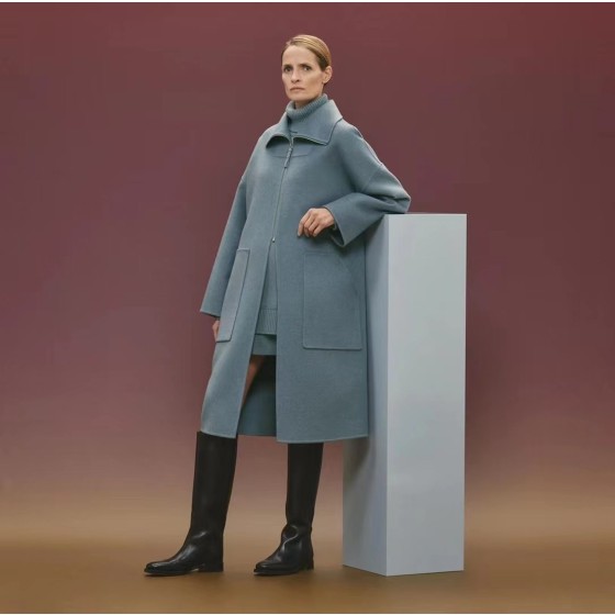 Hermes cashmere coat Q28 (consult customer service to confirm size before placing an order for a customized version)