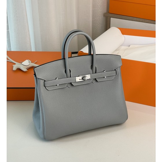Birkin25 Seagull Grey Togo Skin Silver Buckle