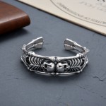 Crow Heart Skeleton Open Bracelet