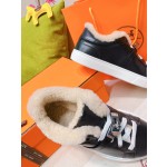 Hermes Couple Style Fury Kelly Button Casual Shoes