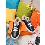 Hermes Couple Style Fury Kelly Button Casual Shoes