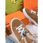 Hermes Couple Style Fury Kelly Button Casual Shoes