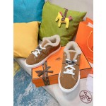 Hermes Couple Style Fury Kelly Button Casual Shoes