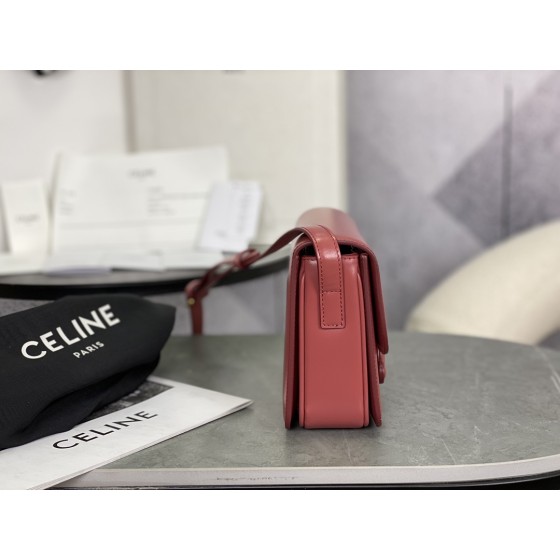 CELINE Embossed Small Carmine Red 𝗯𝗼𝘅 Model: 199223