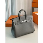 Birkin25 togo Pi Ji Yu Yun Grey Silver Buckle