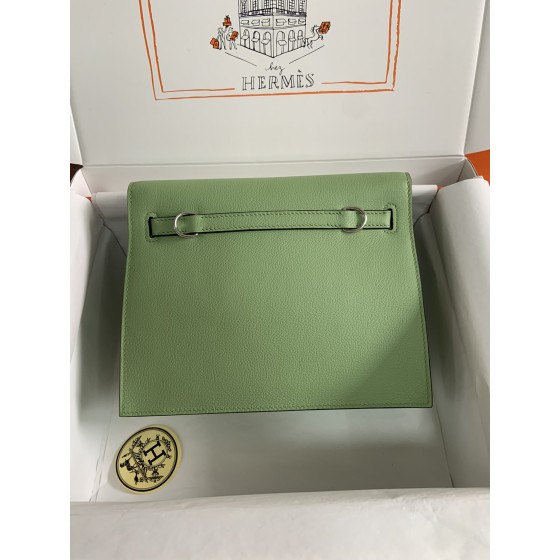 Kelly danse II 22cm evercolor calfskin avocado green silver buckle