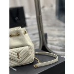 SAINT LAURENT V-shaped Quilted Mini Bucket Bag Model: 631052