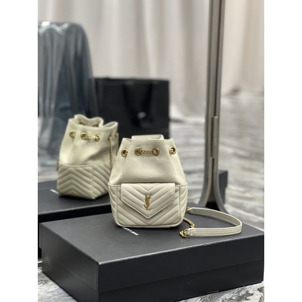 SAINT LAURENT V-shaped Quilted Mini Bucket Bag Model: 631052