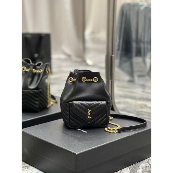 SAINT LAURENT V-shaped Quilted Mini Bucket Bag Model: 631052