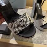 Prada High Heel Satin Thick Sole Sandals