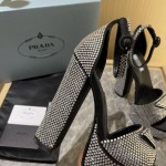 Prada High Heel Satin Thick Sole Sandals