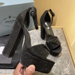 Prada High Heel Satin Thick Sole Sandals