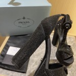 Prada High Heel Satin Thick Sole Sandals