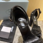 Prada High Heel Satin Thick Sole Sandals