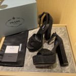 Prada High Heel Satin Thick Sole Sandals