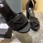 Prada High Heel Satin Thick Sole Sandals
