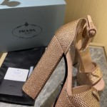 Prada High Heel Satin Thick Sole Sandals