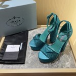 Prada High Heel Satin Thick Sole Sandals