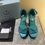 Prada High Heel Satin Thick Sole Sandals