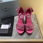 Prada High Heel Satin Thick Sole Sandals