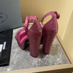 Prada High Heel Satin Thick Sole Sandals