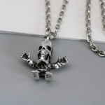 Croxintai Silver Old Skeleton Head Human Shape Pendant