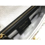 DIOR small embroidered gray colored diamond