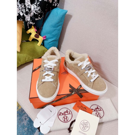Hermes Couple Style Fury Kelly Button Casual Shoes