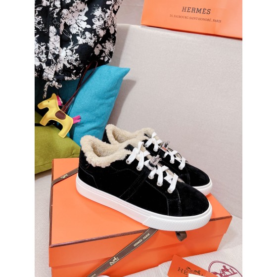 Hermes Couple Style Fury Kelly Button Casual Shoes